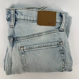 Aeropostale Jeans Womens 2S Blue Denim Distressed High Rise Flare 5-Pocket